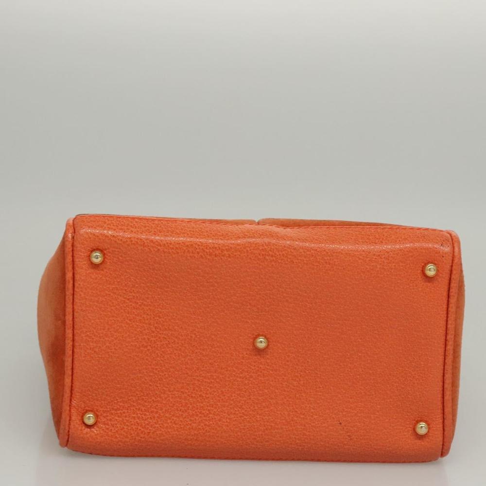 GUCCI Bamboo Hand Bag Suede 2way Orange Gold 000 123 0316 Auth 118353 - Picture 5 of 16